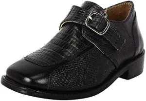 LIBERTYZENO Boys Animal Print Genuine Leather Kids Lace Up Oxford Dress Shoes for Easter Gift