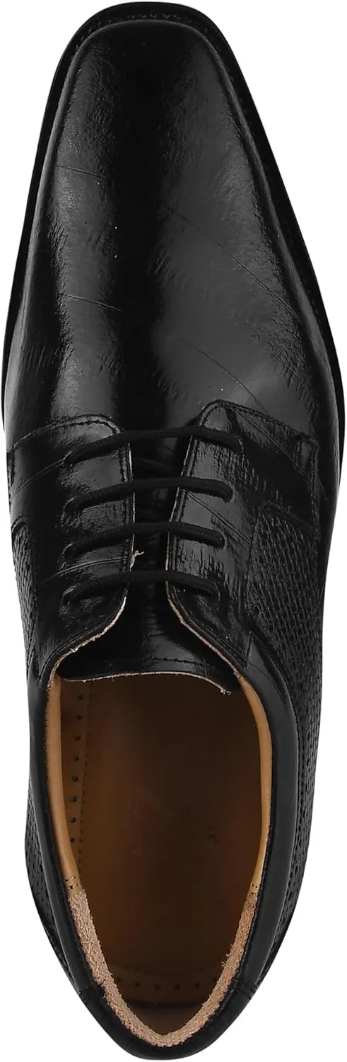 LIBERTYZENO Mens EEL Print Knitted Design Genuine Leather Adults Lace Up Oxford Dress Shoes for Prom Graduation