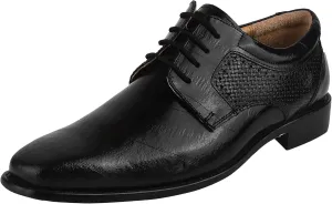 LIBERTYZENO Mens EEL Print Knitted Design Genuine Leather Adults Lace Up Oxford Dress Shoes for Prom Graduation