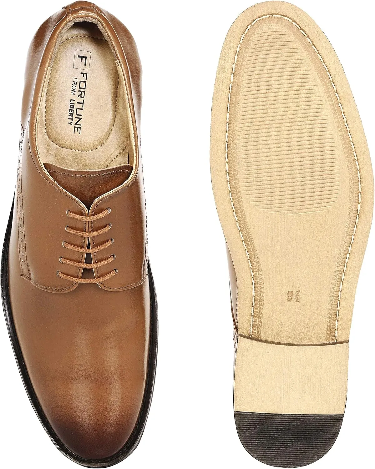LIBERTYZENO Mens Hornback Print Genuine Leather Lace Up Oxford Dress Shoes