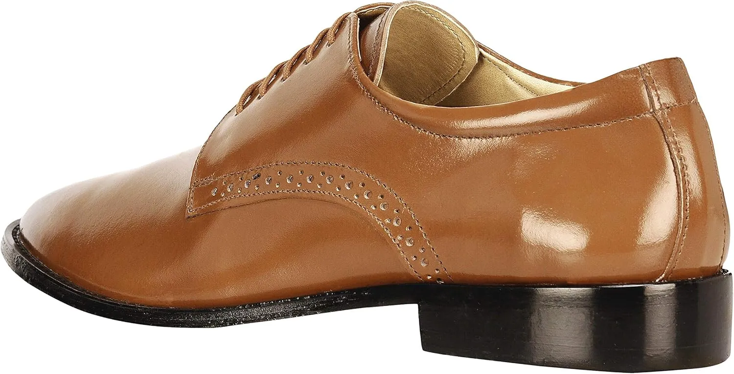 LIBERTYZENO Mens Hornback Print Genuine Leather Lace Up Oxford Dress Shoes