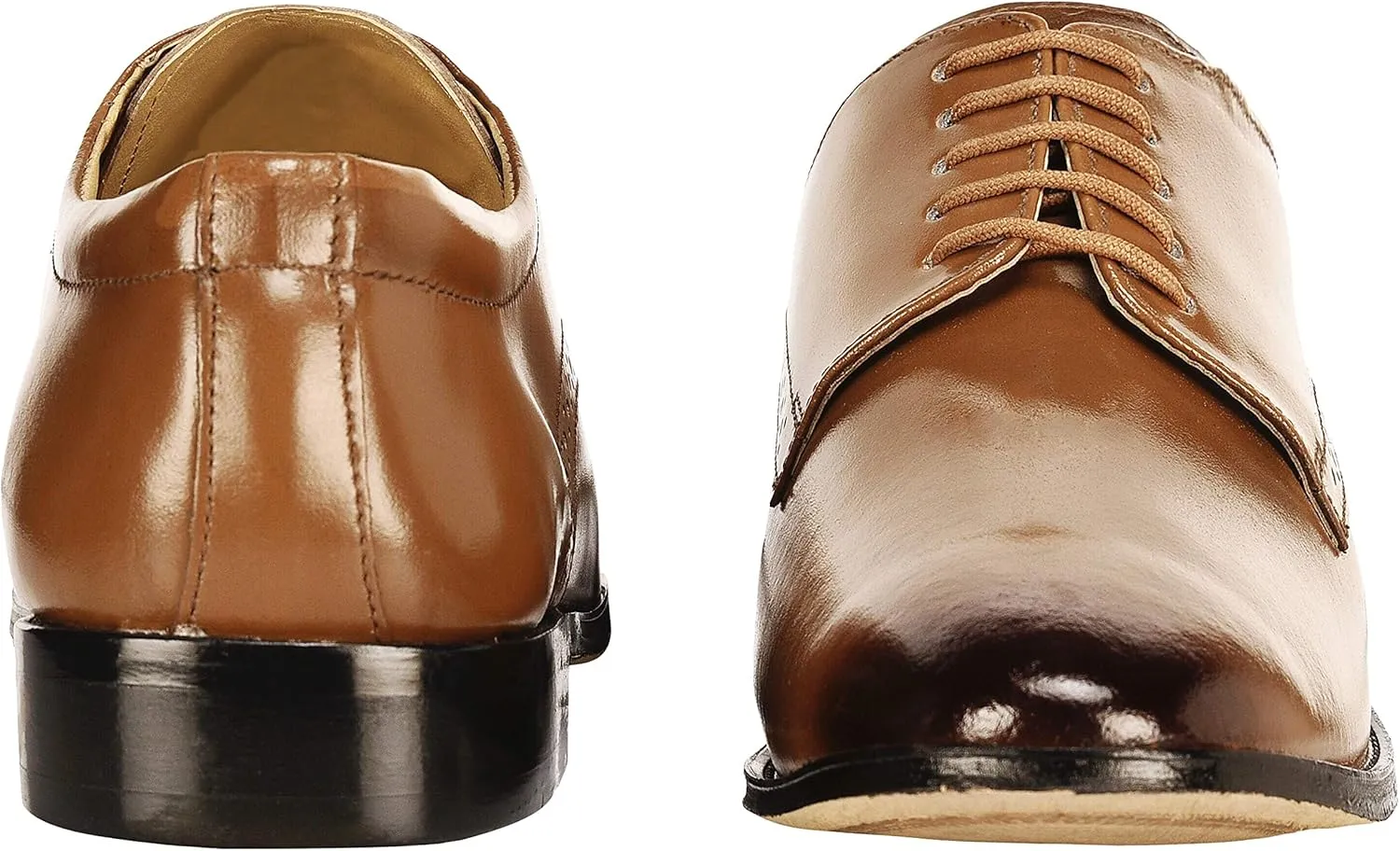 LIBERTYZENO Mens Hornback Print Genuine Leather Lace Up Oxford Dress Shoes