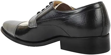 LIBERTYZENO Mens Lizard Print Genuine Leather Adults Lace Up Oxford Dress Shoes for Easter Gift