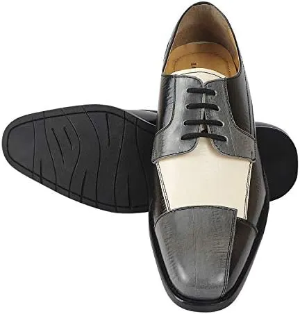 LIBERTYZENO Mens Lizard Print Genuine Leather Adults Lace Up Oxford Dress Shoes for Easter Gift