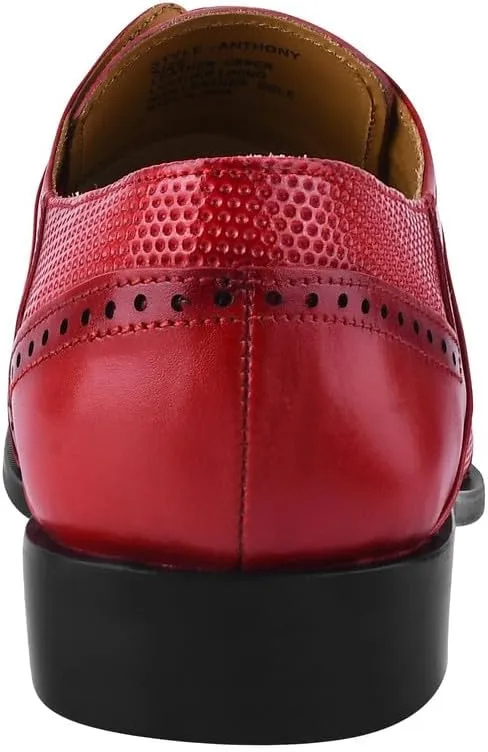 LIBERTYZENO Mens Tread Design Genuine Leather Lace Up Oxford Dress Shoes