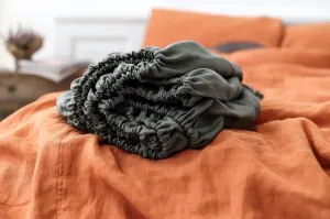 Linen Fitted Sheet Forest Green