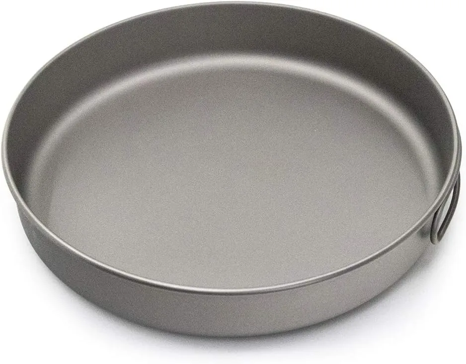 Lixada Ultralight Titanium Frypan Outdoor Camping Hiking Picnic Cooking Frying Pan 750/1000ML with/Without Handle
