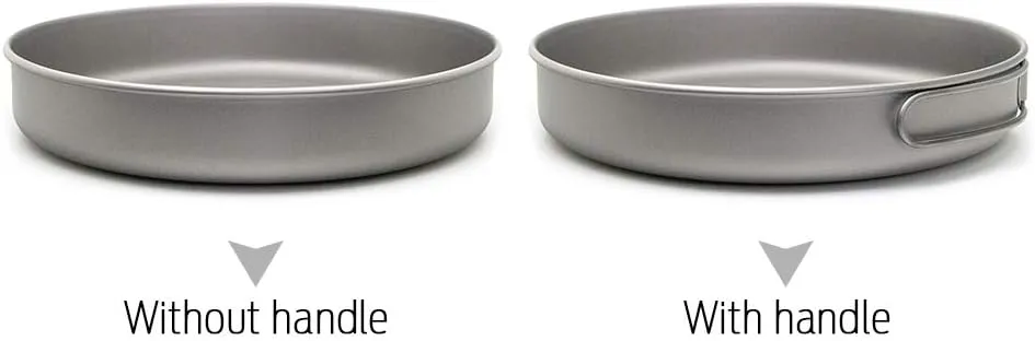 Lixada Ultralight Titanium Frypan Outdoor Camping Hiking Picnic Cooking Frying Pan 750/1000ML with/Without Handle