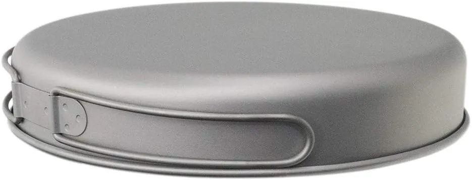 Lixada Ultralight Titanium Frypan Outdoor Camping Hiking Picnic Cooking Frying Pan 750/1000ML with/Without Handle