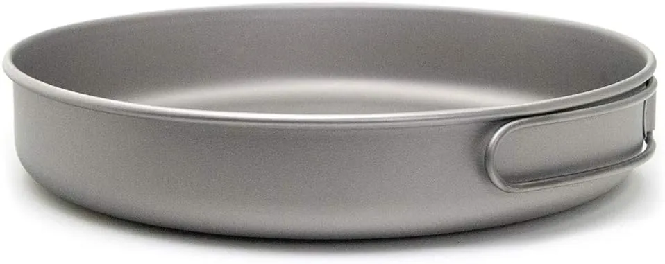 Lixada Ultralight Titanium Frypan Outdoor Camping Hiking Picnic Cooking Frying Pan 750/1000ML with/Without Handle
