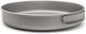 Lixada Ultralight Titanium Frypan Outdoor Camping Hiking Picnic Cooking Frying Pan 750/1000ML with/Without Handle