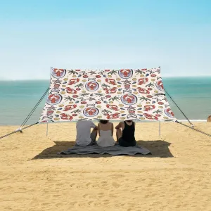 Lobster Summer Party Beach Camping Tent Sun Shelter for Whole Family, Beach Shade Canopy with UPF50  UV Protection,Easy Set Up and Carry,Outdoor Shade for Trips, Fishing, Backyard Fun Picnics