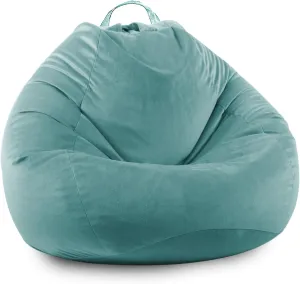 LPMOERA Stuffed Animal Storage Bean Bag Chair Cover (No Filler) Zipper Soft Fuzzy Fluffy Stuffable Bean Bag Cover for Organizing Children Plush Toys or Memory Mint Green Large