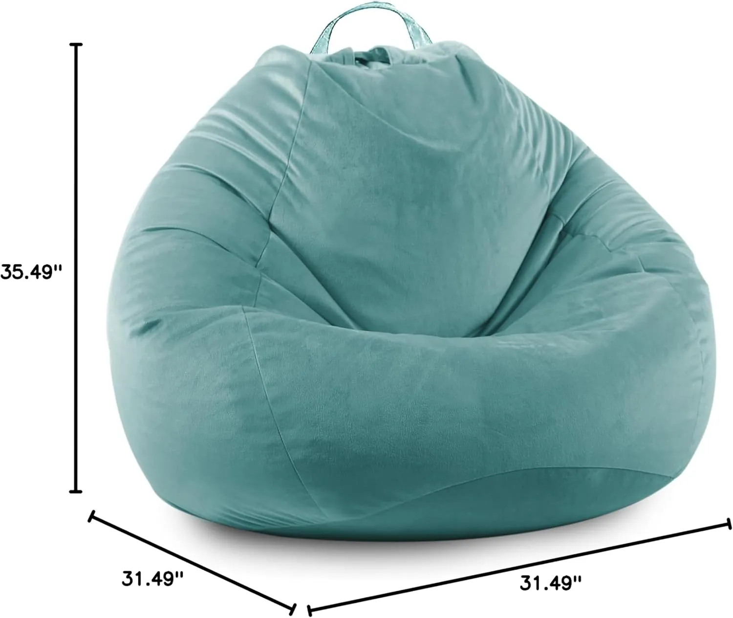 LPMOERA Stuffed Animal Storage Bean Bag Chair Cover (No Filler) Zipper Soft Fuzzy Fluffy Stuffable Bean Bag Cover for Organizing Children Plush Toys or Memory Mint Green Large