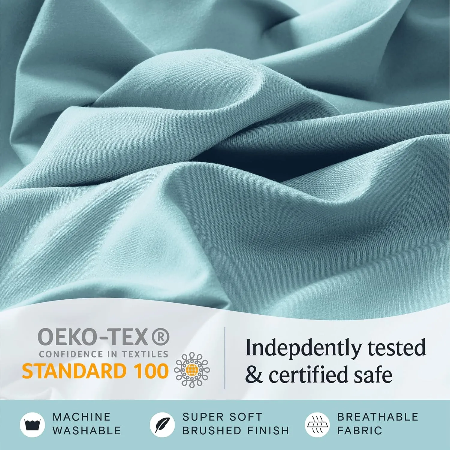 LuxClub 4 PC King Size Sheet Set Deep Pockets 18" Wrinkle Free Cooling Sheets Machine Washable Hotel Bedding Silky Soft - Aqua King