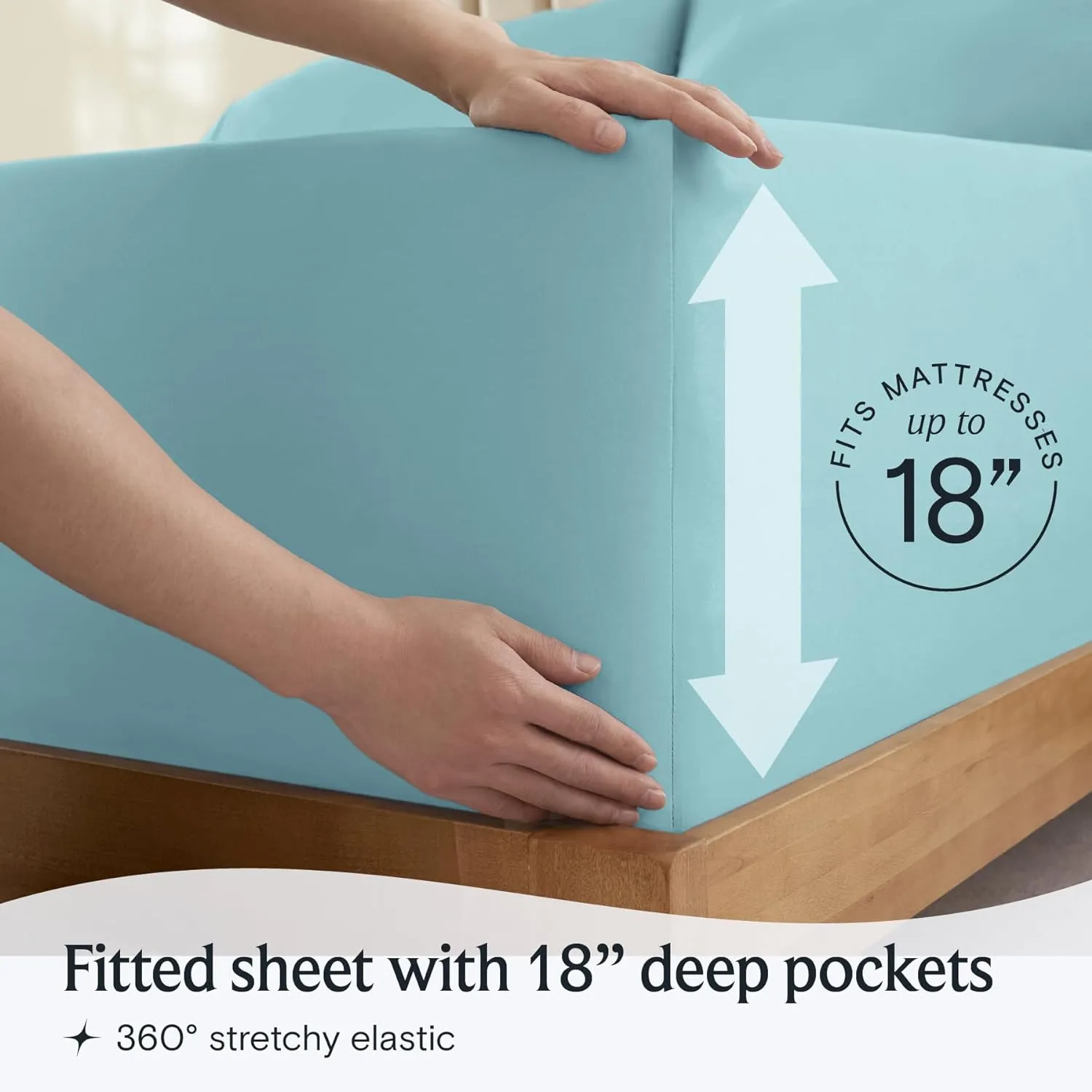 LuxClub 4 PC King Size Sheet Set Deep Pockets 18" Wrinkle Free Cooling Sheets Machine Washable Hotel Bedding Silky Soft - Aqua King