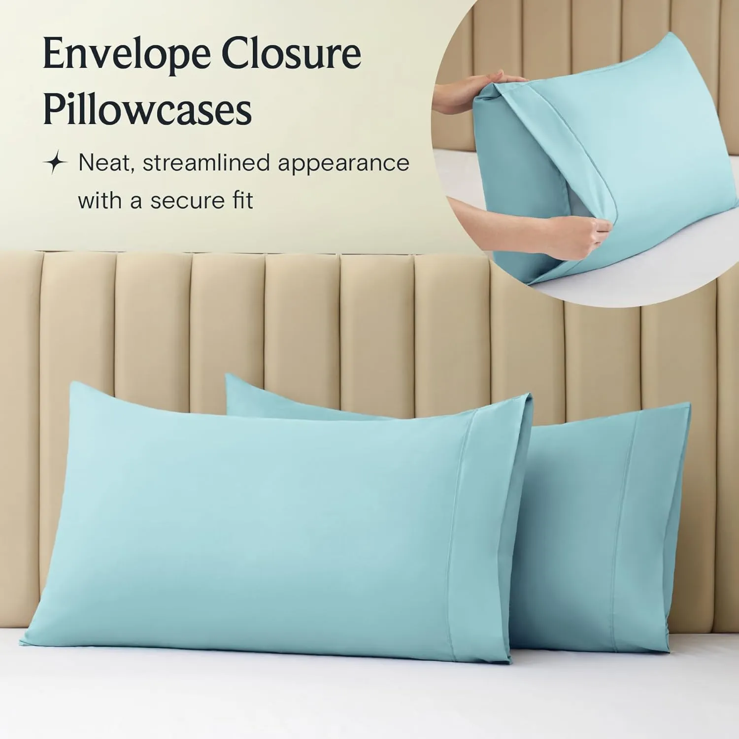 LuxClub 4 PC King Size Sheet Set Deep Pockets 18" Wrinkle Free Cooling Sheets Machine Washable Hotel Bedding Silky Soft - Aqua King