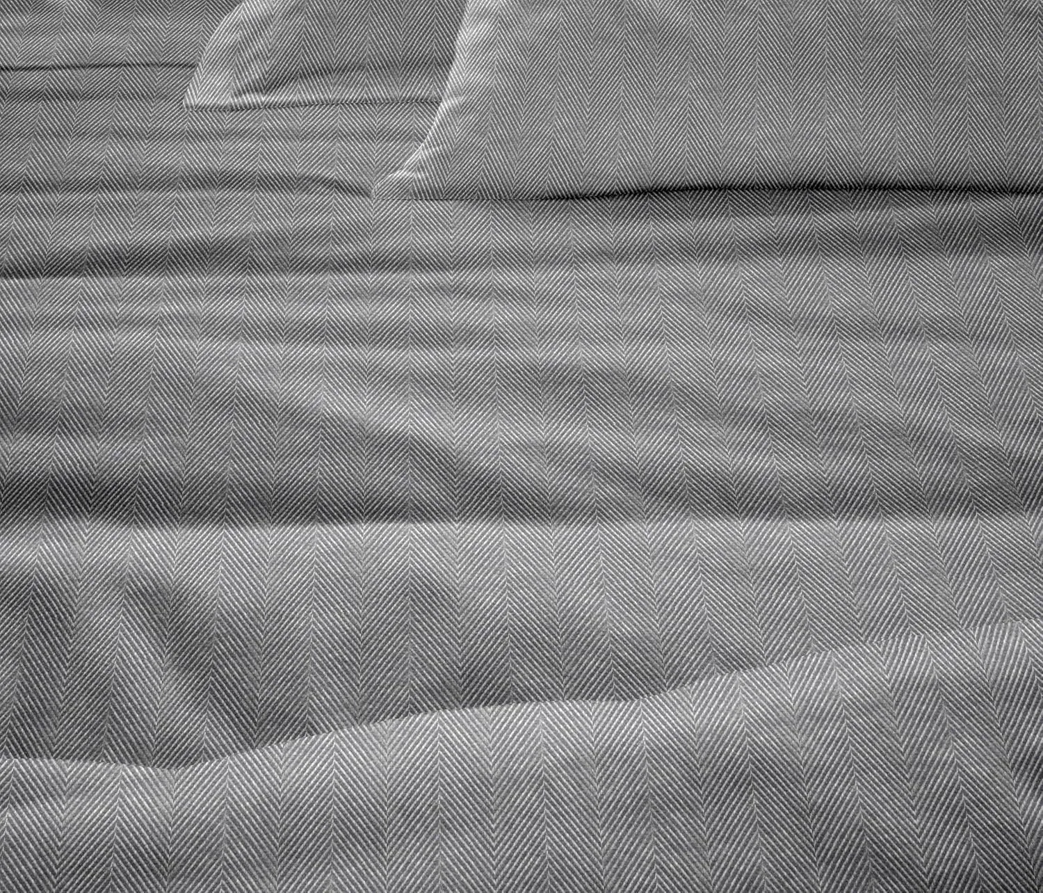 Luxury German Flannel Sheets & Pillowcases Set, 4 Piece (Gray Herringbone, King)