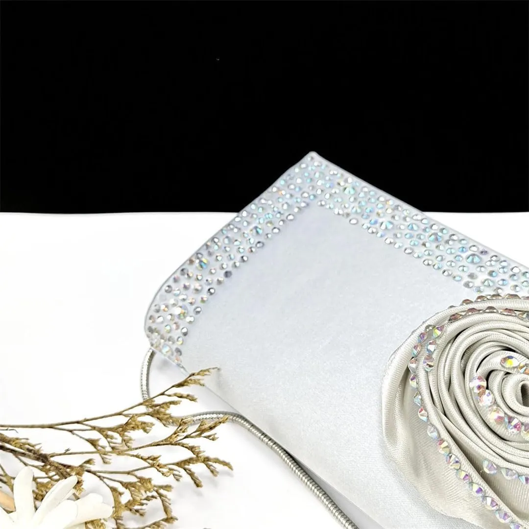 Luxury Leather Wedding Cylinder Mini Handbag Full Diamond Decoration Women Sandals Set