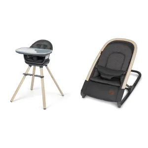 Maxi-Cosi Moa 8-in-1 Highchair & Kori 2-in-1 Rocker Bundle, Classic Graphite