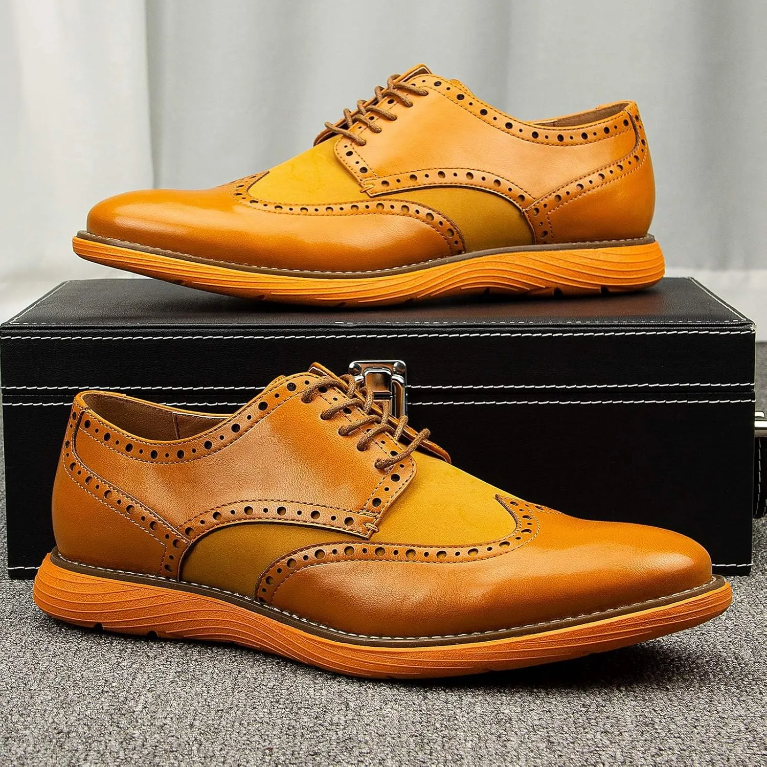 Meijiana Men's Oxford Shoes Dress Shoes Men's Lightweight lace-up Fashion Shoes