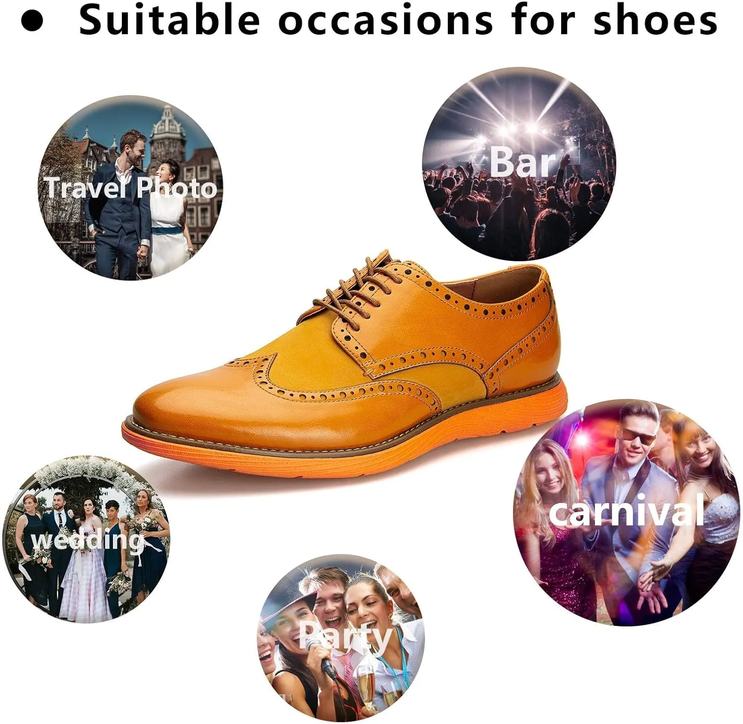 Meijiana Men's Oxford Shoes Dress Shoes Men's Lightweight lace-up Fashion Shoes