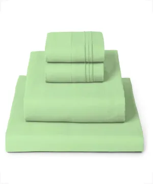 Mellanni Queen Sheets Set - 4 PC Iconic Collection Bedding - Hotel Luxury, Extra Soft, Cooling Bed Sheets - Wrinkle, Fade, Stain Resistant (Queen, Pistachio)