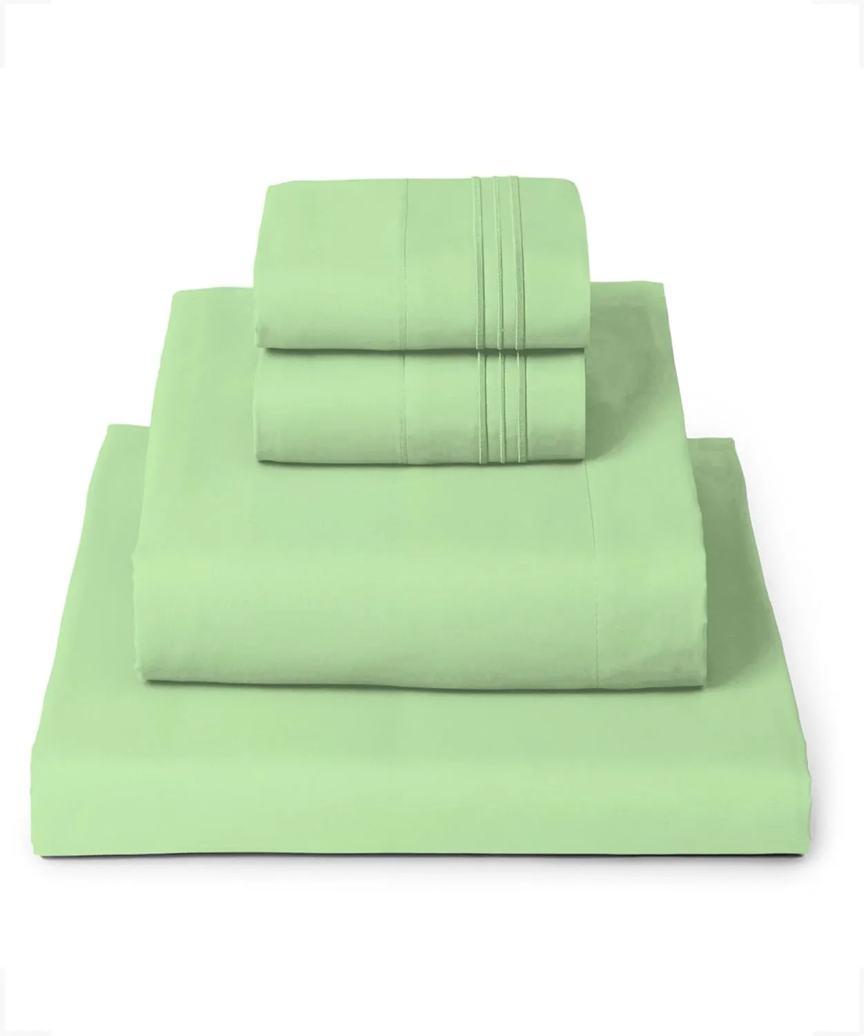 Mellanni Queen Sheets Set - 4 PC Iconic Collection Bedding - Hotel Luxury, Extra Soft, Cooling Bed Sheets - Wrinkle, Fade, Stain Resistant (Queen, Pistachio)