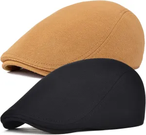 Men Cotton Newsboy Cap Soft Fit Cabbie Hat