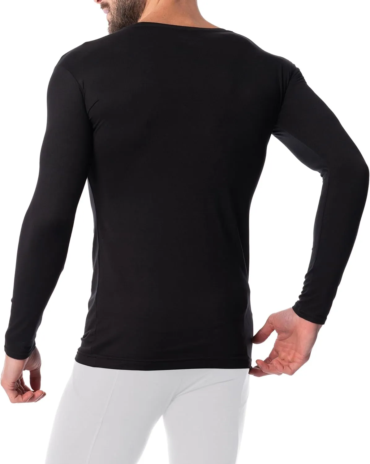 Men's 3 Pack Base Layer Long Sleeve Thermal Crew Neck Top | Soft & Lightweight Fleece Lined Shirts