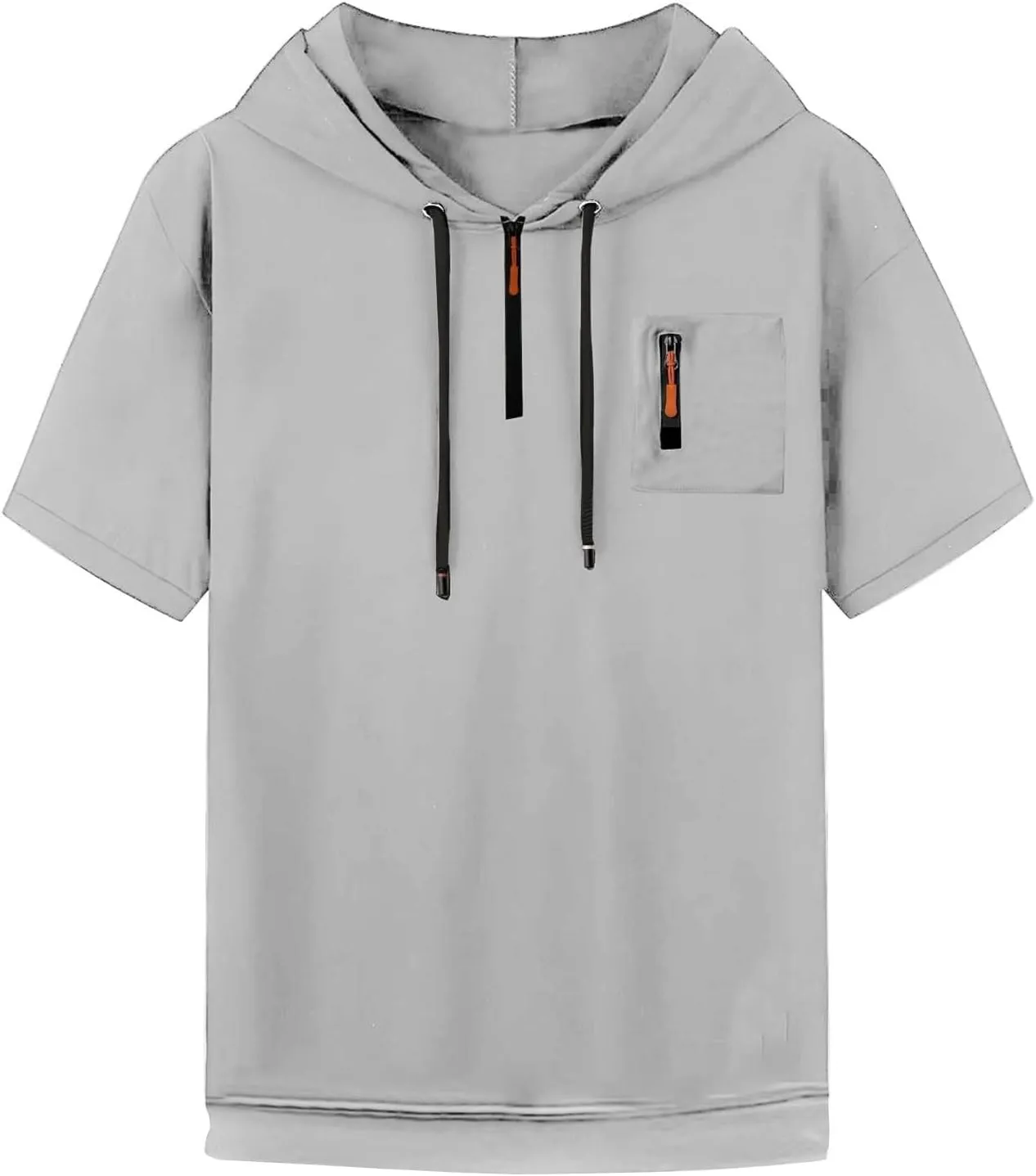 Mens Big and Tall Muscle Shirts Cargo Hoodies for Men Short Sleeve Quarter Zip Hoodie Lightweight Oversized Tshirts