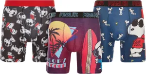 Mens Boxer Briefs - Peanuts Snoopy Soft Stretch Cotton Lined Crotch No Fly Underwear Boxers for Men (Sizes: S-XL)