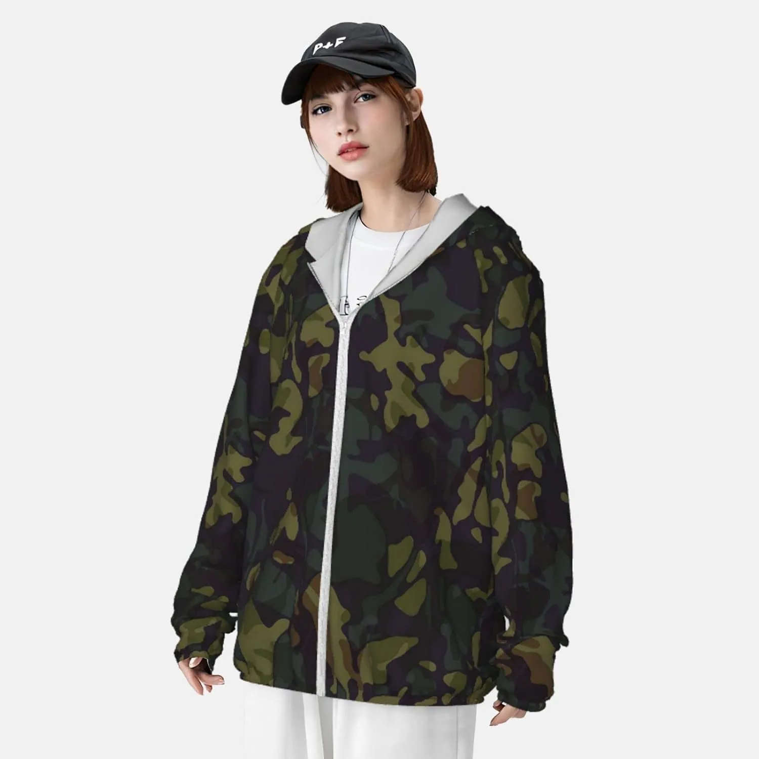 Men's Camo-Hunting-Grassland Sun Protection Hoodie Shirt Long Sleeve Fishing Womens Uv Shirt Hiking
