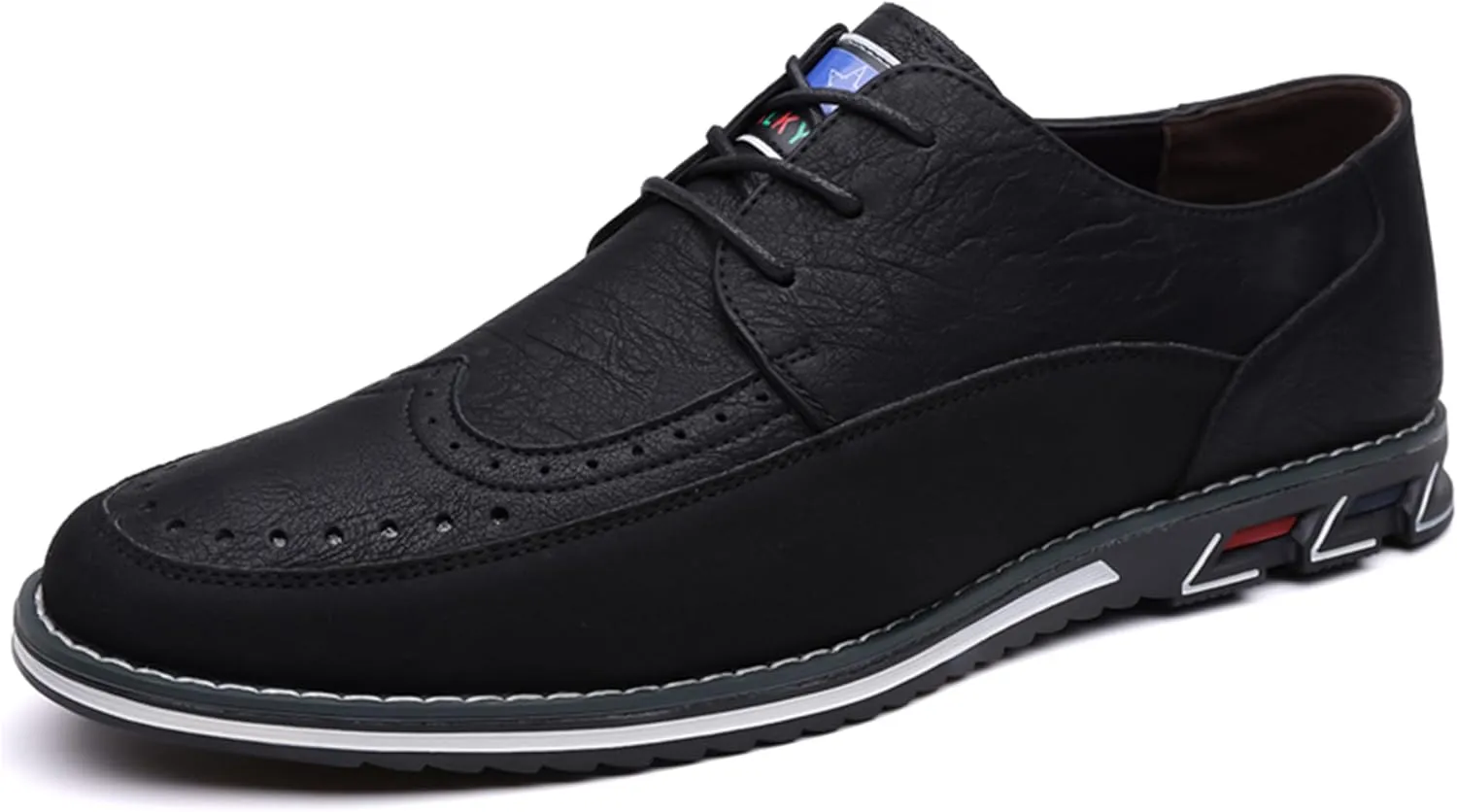 Men's Casual Dress Oxfords Shoes Business Formal Italy Prince Classic Oxford Lace Up Craft Mesh Sneakers
