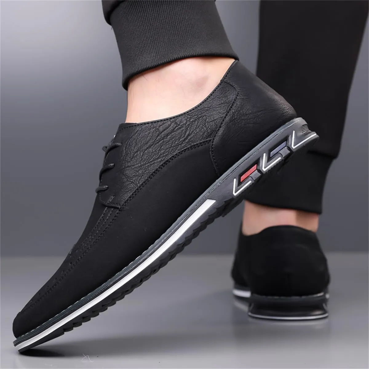 Men's Casual Dress Oxfords Shoes Business Formal Italy Prince Classic Oxford Lace Up Craft Mesh Sneakers