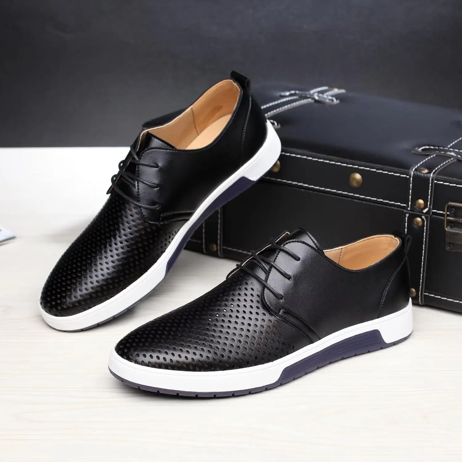 Men's Casual Oxford Shoes Lace-up Dress Shoes Comfortable Fashion Sneakers