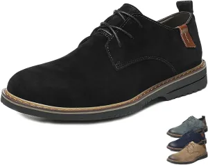 Men's Classic Lace Up Oxfords,Casual Leather Comfort Dress Shoes British Business Wing Tip Non-Slip Formal Shoes