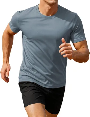 Men's Crewneck Short Sleeve Tops Shirt and Shorts Set 2 Piece Breathable Workout Outfits Slim Fit Athletic Sweatsuit