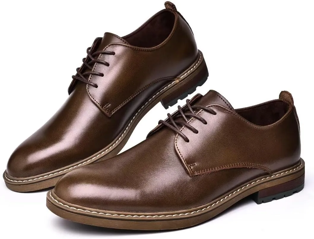 Mens Dress Shoes, Lace Up Plain Toe Leather Oxford