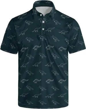 Mens Funny Polo Shirts, Short Sleeve Golf Shirts, Moisture Wicking Quick-Dry Business Casual Shirt for Men