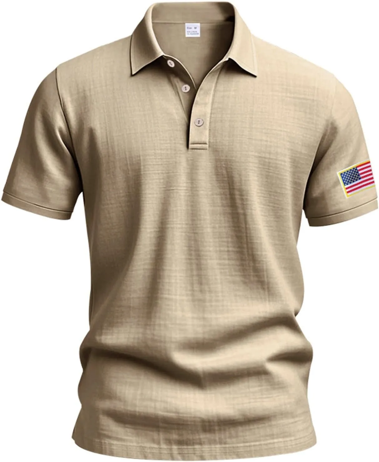Mens Golf Shirt Short Sleeve Quick Dry USA Flag Embroidery Print Moisture Wicking Performance Polo Shirts