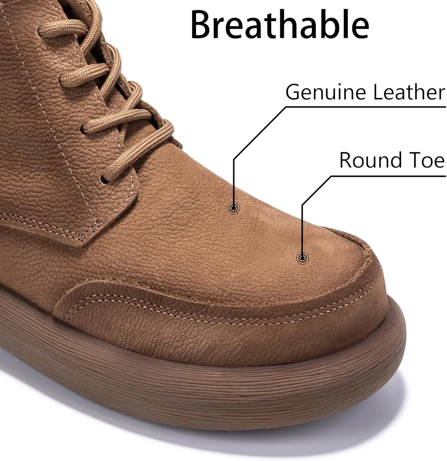 Mens Lace Up Cowboy Boots, Casual Fashion Wide Ankle Western Chukka Shoes Slip On Chelsea Wedge Boots, Comfortable Round Toe Retro Stylich