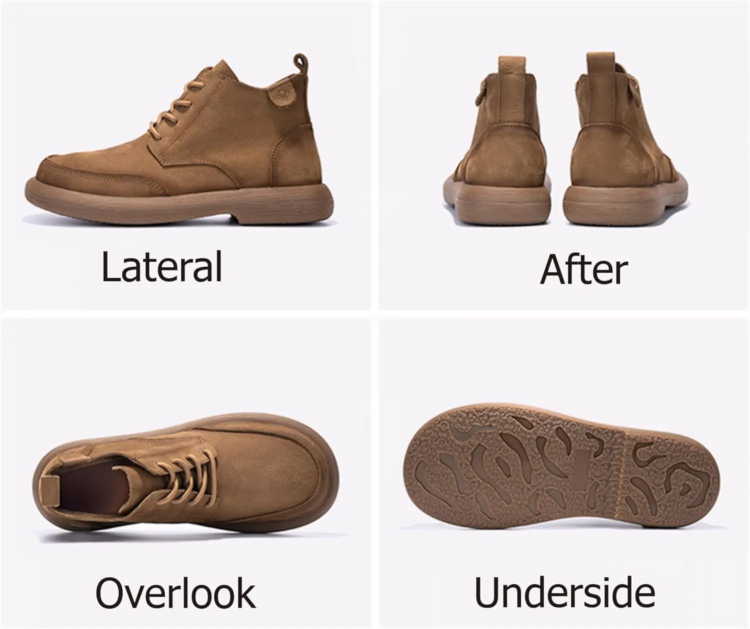 Mens Lace Up Cowboy Boots, Casual Fashion Wide Ankle Western Chukka Shoes Slip On Chelsea Wedge Boots, Comfortable Round Toe Retro Stylich