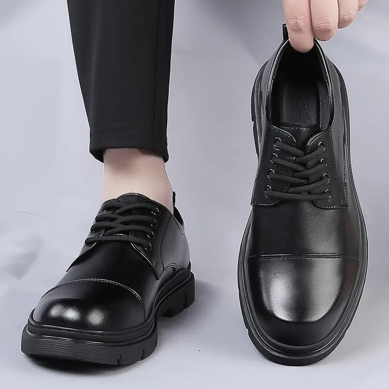 Men's Patent Leather Wingtip Brogue Shoes Mens Lace-Up Lightweight Casual Walking Oxfords Shoes