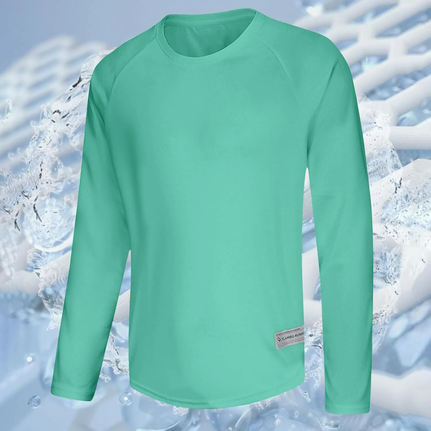 Mens Plus Size Wrinkle Free Tops Long Sleeve Crew Neck T-shirts Summer Solid Color Tees Lightweight Comfy Sweatshirt