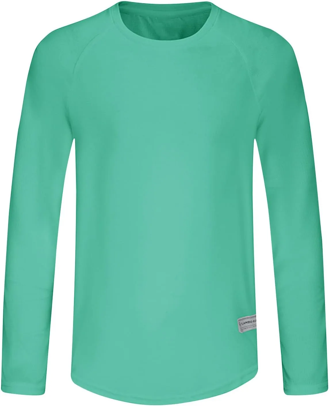 Mens Plus Size Wrinkle Free Tops Long Sleeve Crew Neck T-shirts Summer Solid Color Tees Lightweight Comfy Sweatshirt