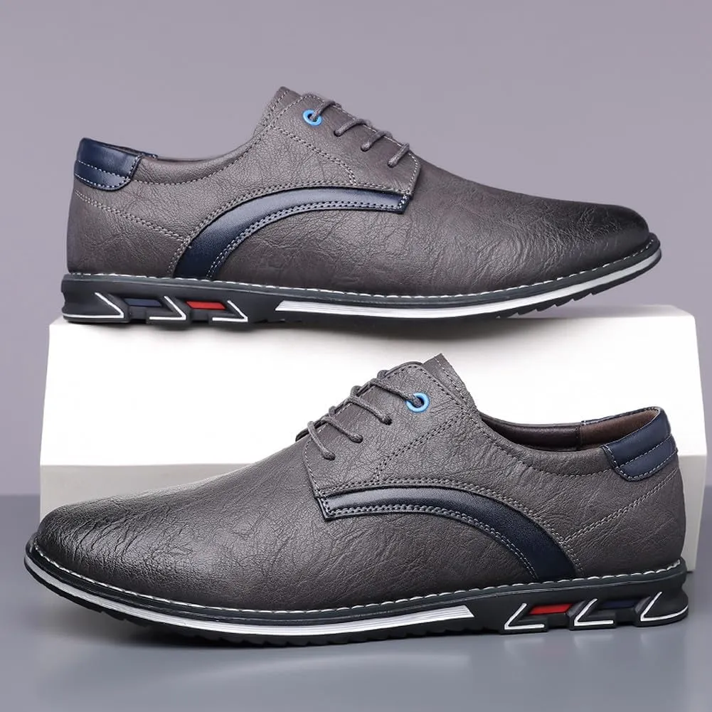 Men's Premium Stylish Oxford Shoes Casual Lace Up Walking Business Driving Dress Shoes