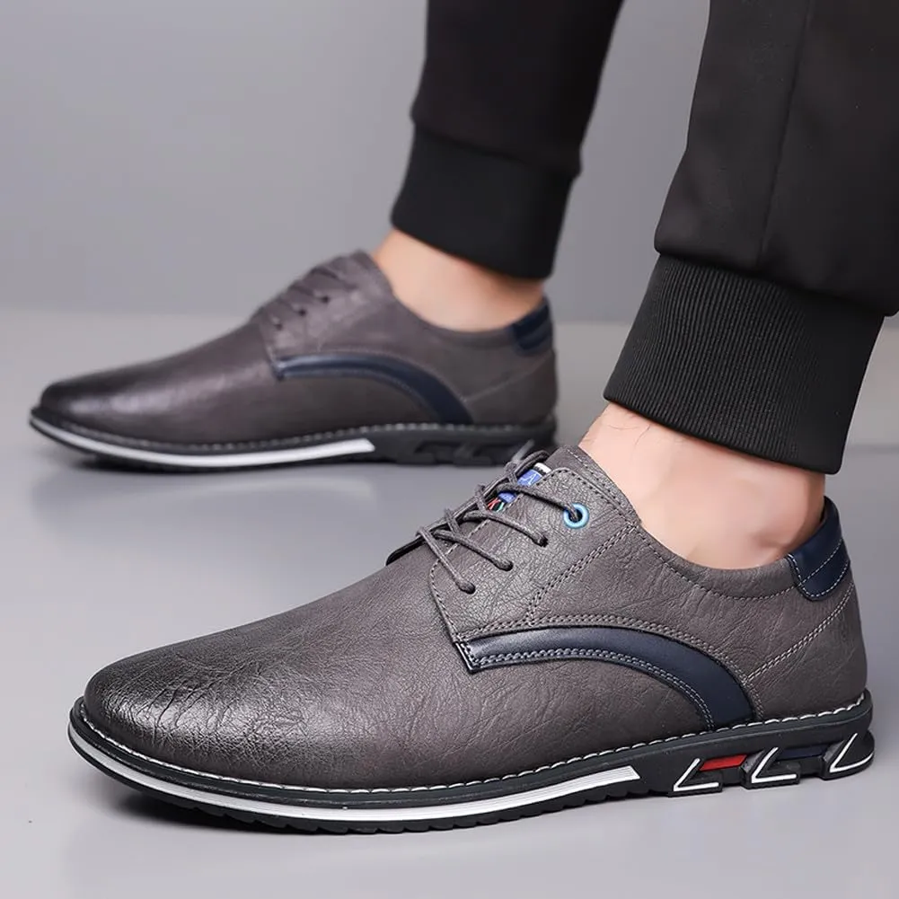 Men's Premium Stylish Oxford Shoes Casual Lace Up Walking Business Driving Dress Shoes