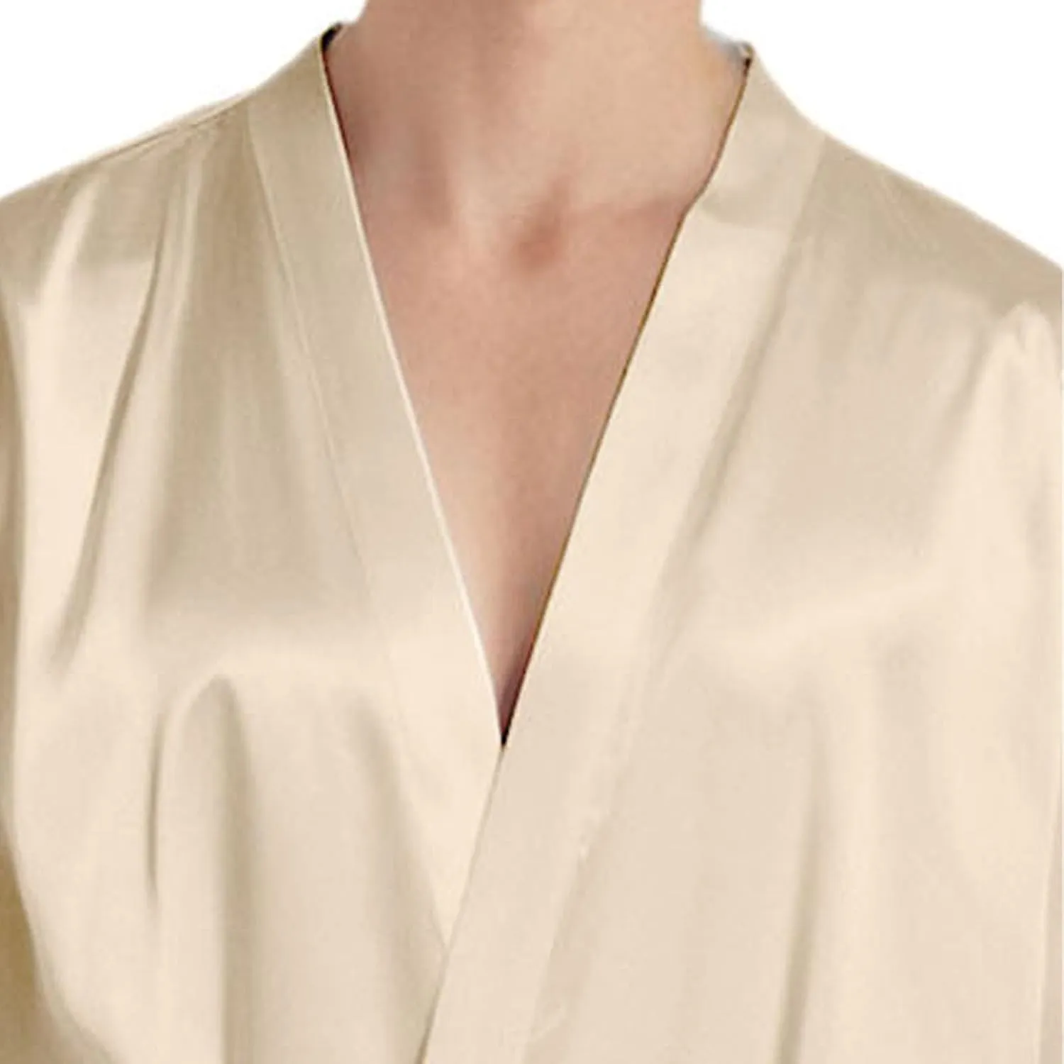 Men’s Satin Robe Lightweight,Long Sleeve Open Front Luxurious Silk Kimono Bathrobe Sleepwear Plus Size