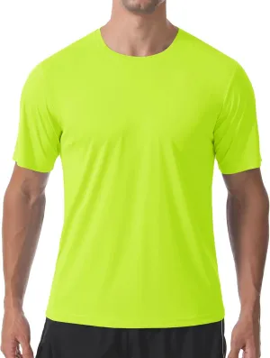 Men's Short Sleeve T-Shirt UPF 50  Quick Dry Rash Guard Athletic Running T Shirts UV Sun Protection Swim Water Shirt